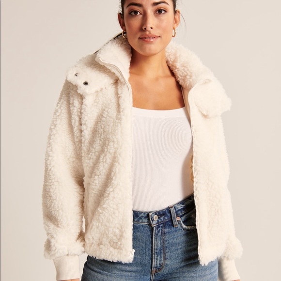 Abercrombie and Fitch Sherpa Full-Zip Jacket NWT - Picture 6 of 9